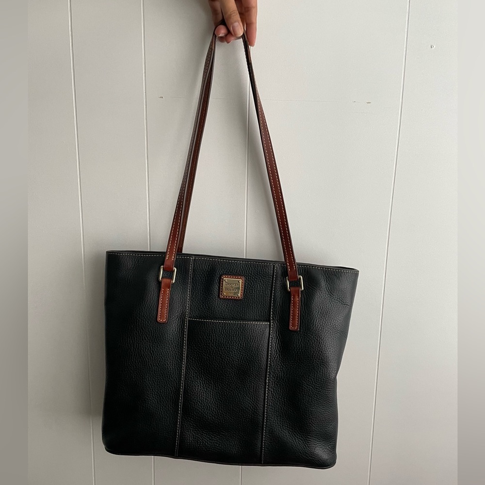Vintage Dooney and Burke Black Pebbled Leather Tote